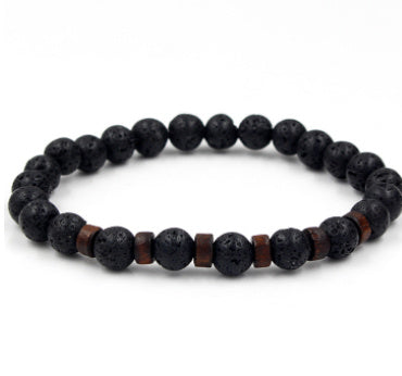 Load image into Gallery viewer, Personality Men&#39;s Black Volcanic Stone Bracelet
