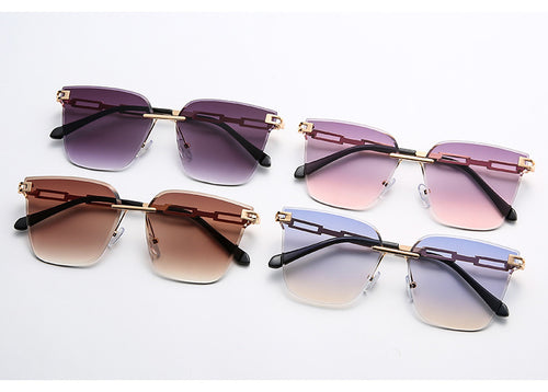 Load image into Gallery viewer, Frameless Trimming Sunglasses Metal Hollow Gradient Color Sunglasses
