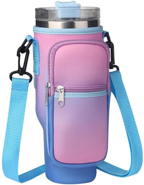 Load image into Gallery viewer, Water Bottle Carrier Bag Fit For 40oz Tumbler With Handle, Water Bottle Holder Bag With Adjustable Shoulder Strap  For Hiking Travelling Camping
