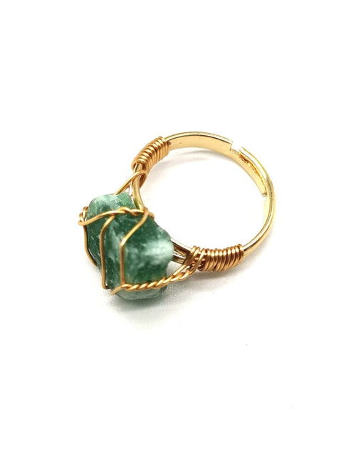 Load image into Gallery viewer, Personality Hand Wrapped Rough Stone Agate Ring
