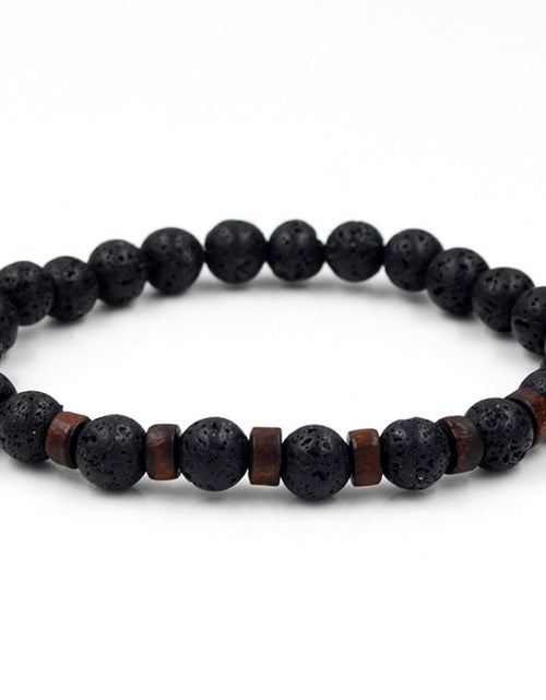 Load image into Gallery viewer, Personality Men&#39;s Black Volcanic Stone Bracelet
