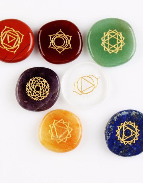 Load image into Gallery viewer, 7 Chakras Natural Pocket Palm Stones
