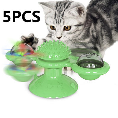 Load image into Gallery viewer, Cat Rotating Windmill Multi-Function Toys Itch Scratching Device Teeth Shining Toy
