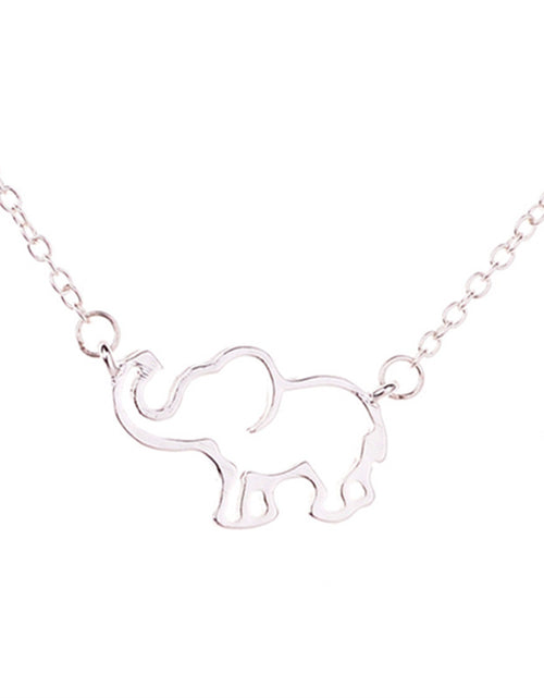 Load image into Gallery viewer, Elephant pendant necklace lucky hollow like clavicle chain
