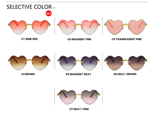 Load image into Gallery viewer, Love cut edge rimless sunglasses
