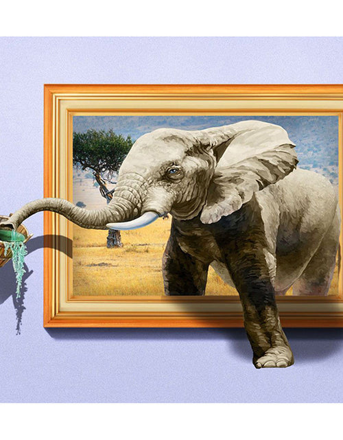 Load image into Gallery viewer, Elephant receiving water cross stitch
