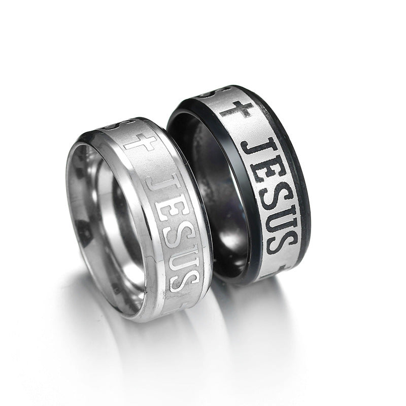 Jesus Cross Stainless Steel Ring