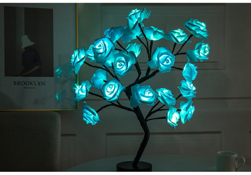 Load image into Gallery viewer, Rose Flower Lamp USB Battery Operated LED Table Lamp Bonsai Tree Night Lights Garland Bedroom Decoration Lights Home Decor
