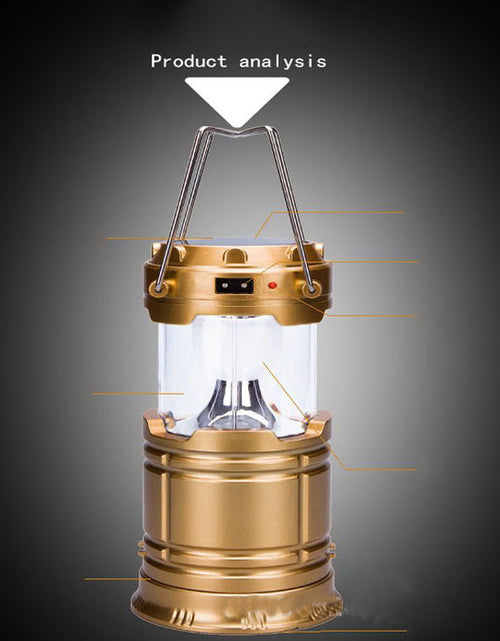 Load image into Gallery viewer, new solar charging type multifunctional telescopic camping lantern lantern outdoor camping tent lamp
