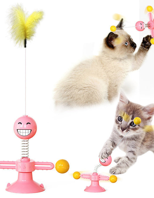 Load image into Gallery viewer, Cat Rotating Windmill Multi-Function Toys Itch Scratching Device Teeth Shining Toy
