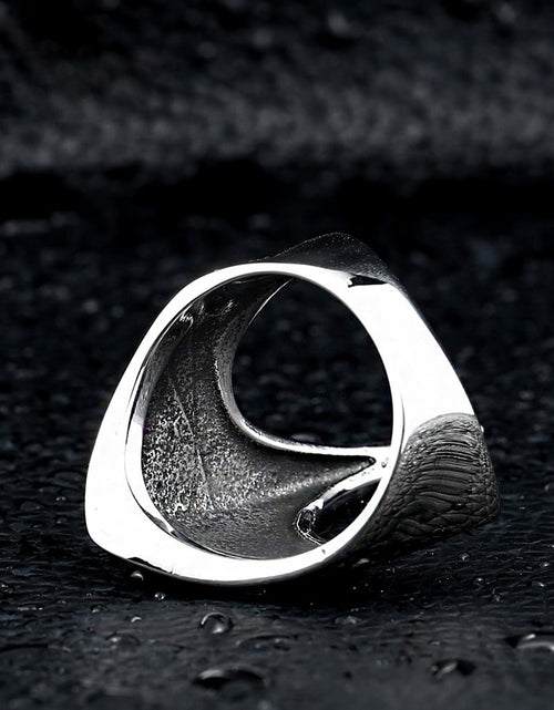 Load image into Gallery viewer, Nordic Amulet Jewelry Titanium Steel Carved Ring Raven Ring
