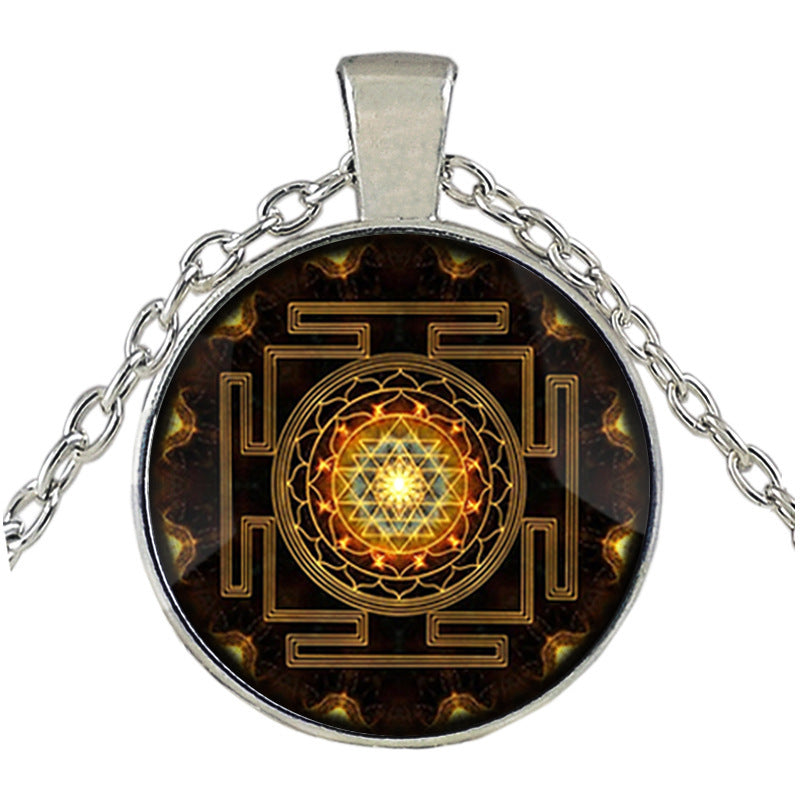 Sacred Sri Lanka Yantra Time Gem Pendant Necklace