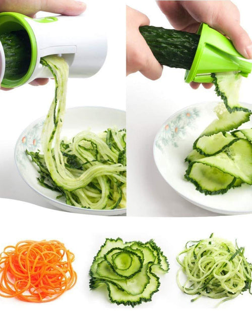 Load image into Gallery viewer, Portable screw machine vegetable slicer handheld screw machine peeler spiral slicer stainless steel potato spaghetti zucchini
