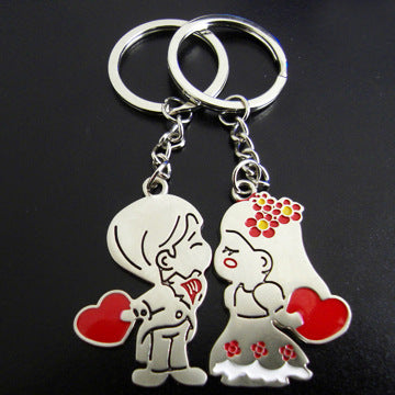 Load image into Gallery viewer, One Arrow Pierced Heart Lovers Zinc Alloy Keychain Lovers
