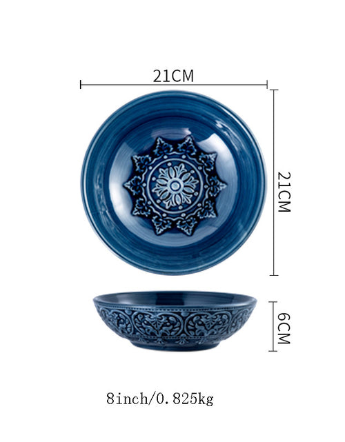 Load image into Gallery viewer, Baroque Dishware Household Bowl Nordic Style Ceramic Set Creative Personality Dishes Petal Ceramic Tableware
