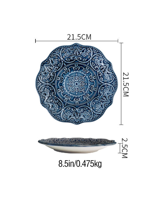 Load image into Gallery viewer, Baroque Dishware Household Bowl Nordic Style Ceramic Set Creative Personality Dishes Petal Ceramic Tableware
