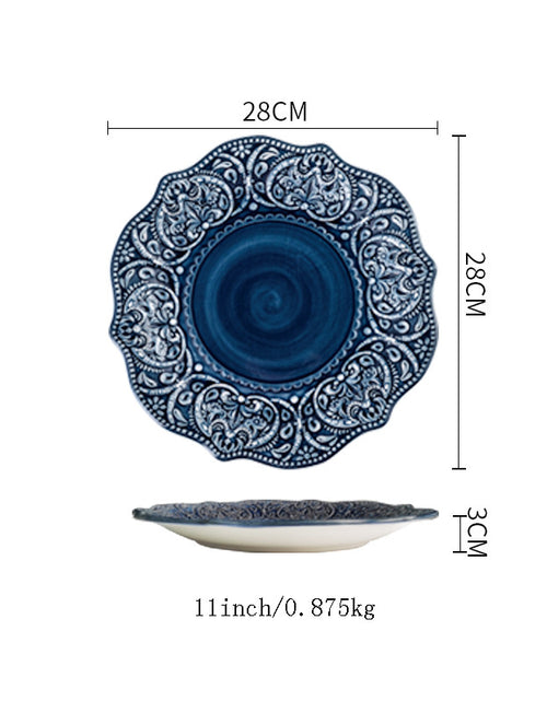 Load image into Gallery viewer, Baroque Dishware Household Bowl Nordic Style Ceramic Set Creative Personality Dishes Petal Ceramic Tableware
