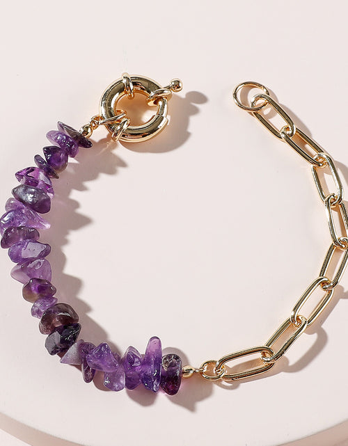 Load image into Gallery viewer, Qingdao Daiwei Jewelry Rough Stone Crystal Amethyst Stone Chain Bracelet
