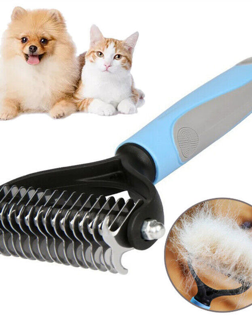 Load image into Gallery viewer, Grooming Brush For Pet Dog Cat Deshedding Tool Rake Comb Fur Remover Reduce 2-Side Dematting Tool For Dogs Cats Pets Grooming Brush Double Sided Shedding And Dematting Undercoat Rake Hair Removal Comb
