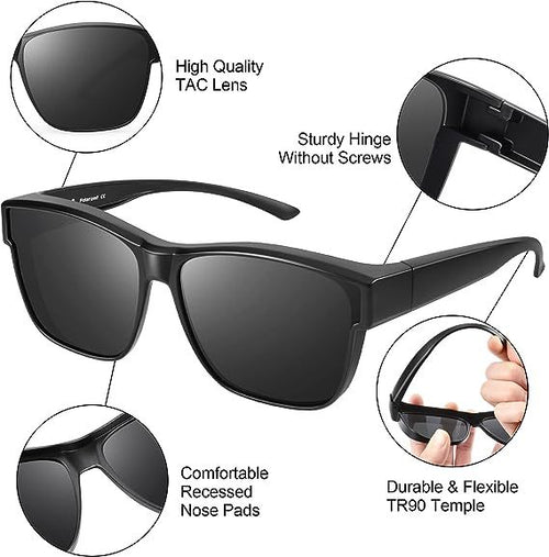 Load image into Gallery viewer, Fit Over Glasses Sunglasses For Men &amp; Women Polarized Lens 99 UV Protection
