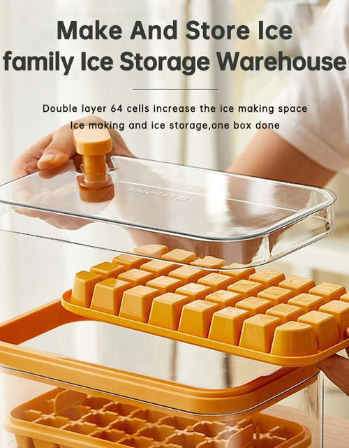 Load image into Gallery viewer, One-button Press Type Ice Mold Box Plastics Ice Cube Maker Ice Tray Mold With Storage Box With Lid Bar Kitchen Accessories
