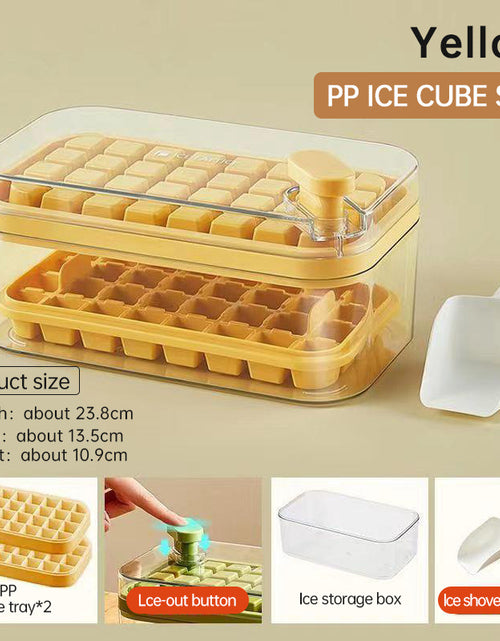 Load image into Gallery viewer, One-button Press Type Ice Mold Box Plastics Ice Cube Maker Ice Tray Mold With Storage Box With Lid Bar Kitchen Accessories
