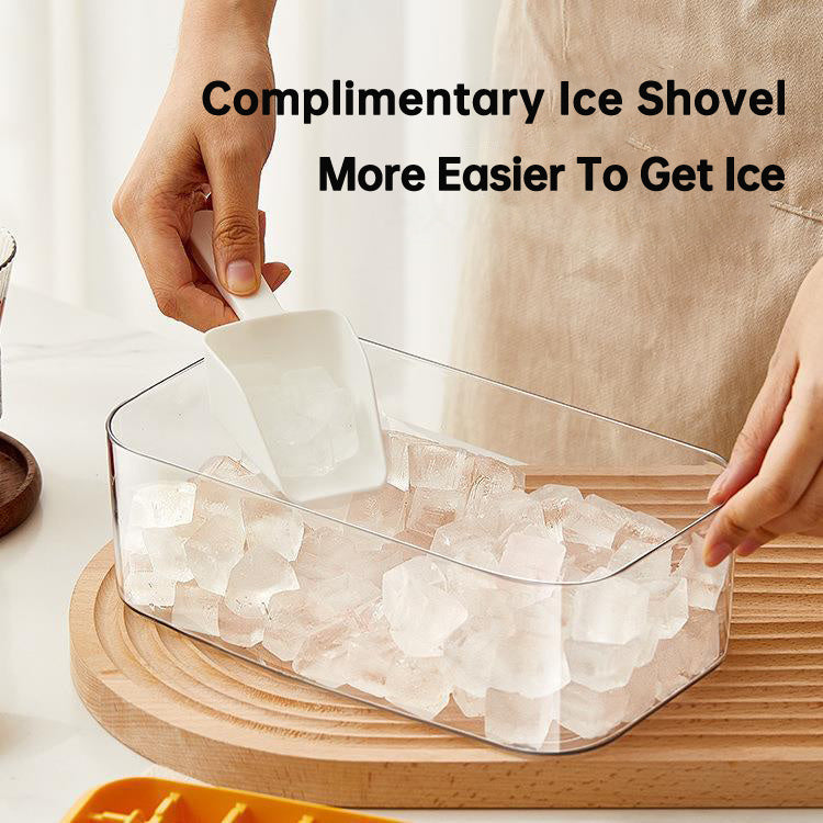 One-button Press Type Ice Mold Box Plastics Ice Cube Maker Ice Tray Mold With Storage Box With Lid Bar Kitchen Accessories