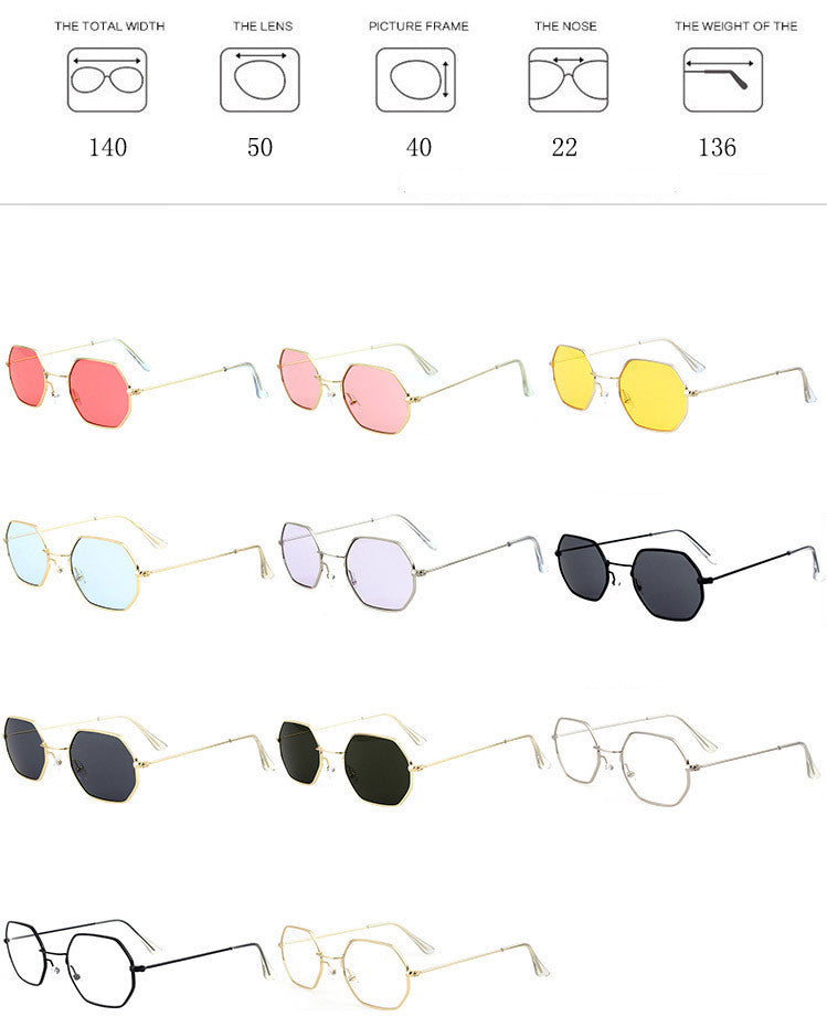 Sunglasses Ocean Piece Polygonal Sunglasses