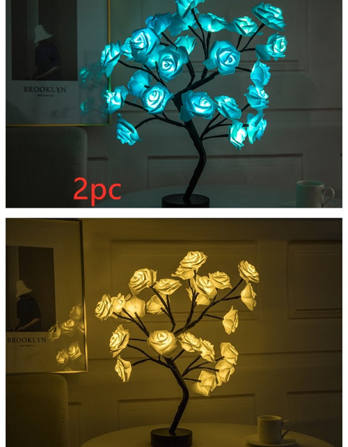 Load image into Gallery viewer, Rose Flower Lamp USB Battery Operated LED Table Lamp Bonsai Tree Night Lights Garland Bedroom Decoration Lights Home Decor
