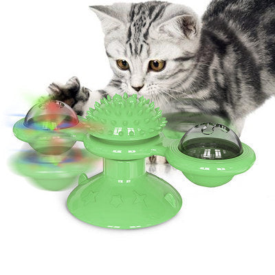 Load image into Gallery viewer, Cat Rotating Windmill Multi-Function Toys Itch Scratching Device Teeth Shining Toy
