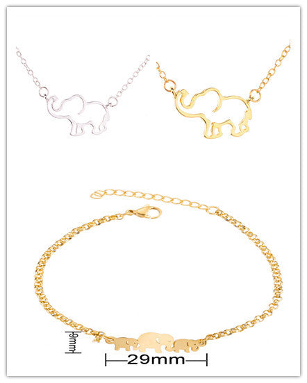 Load image into Gallery viewer, Elephant pendant necklace lucky hollow like clavicle chain
