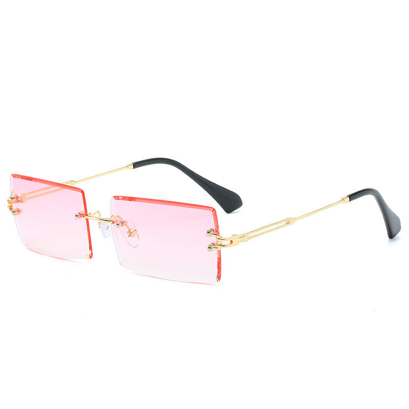 Rimless Rectangle Sunglasses Square Fashion Hip-hop Sunglasses Tide Ins Retro Street Beat Cut Edge Sunglasses