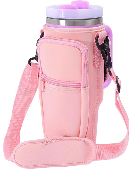 Load image into Gallery viewer, Water Bottle Carrier Bag Fit For 40oz Tumbler With Handle, Water Bottle Holder Bag With Adjustable Shoulder Strap  For Hiking Travelling Camping
