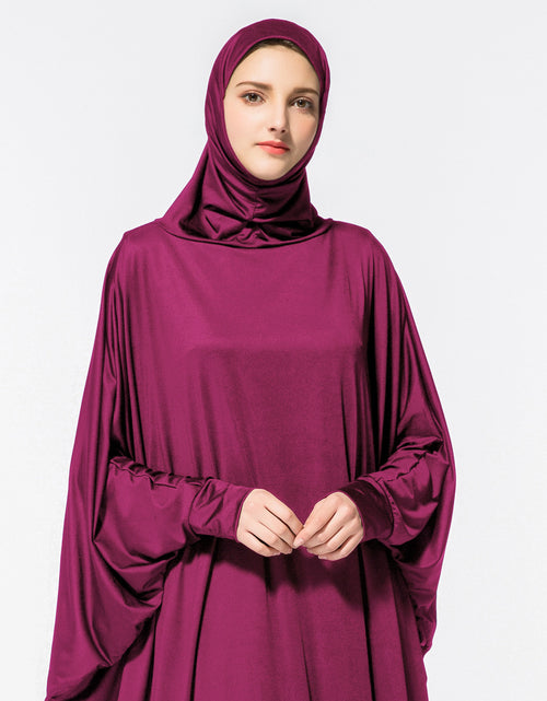 Load image into Gallery viewer, New muslim worship service bat robe with hijab
