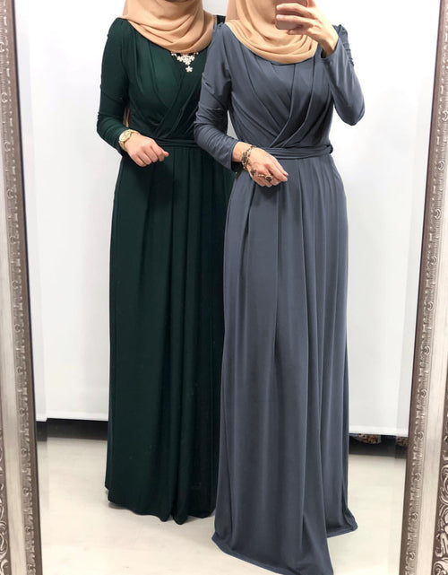 Load image into Gallery viewer, Women&#39;s Solid Color Middle Eastern Muslim Long Dress
