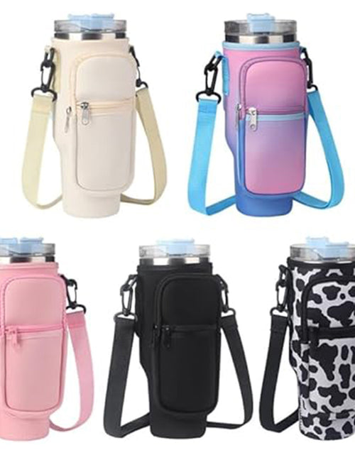 Load image into Gallery viewer, Water Bottle Carrier Bag Fit For 40oz Tumbler With Handle, Water Bottle Holder Bag With Adjustable Shoulder Strap  For Hiking Travelling Camping
