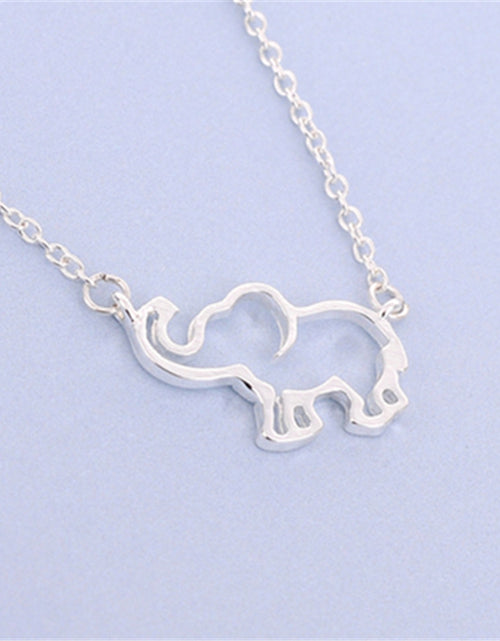 Load image into Gallery viewer, Elephant pendant necklace lucky hollow like clavicle chain
