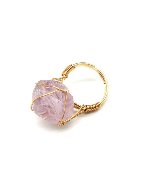 Load image into Gallery viewer, Personality Hand Wrapped Rough Stone Agate Ring
