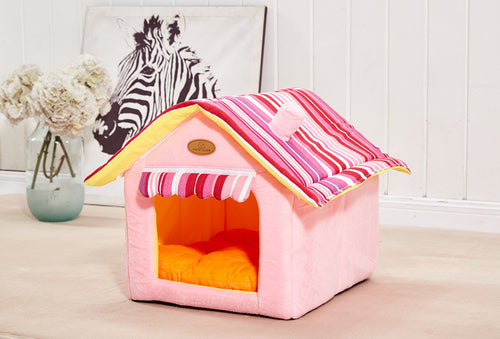 Load image into Gallery viewer, New Fashion Striped Removable Cover Mat Dog House Dog Beds For Small Medium Dogs Pet Products House Pet Beds for Cat
