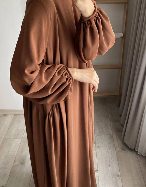 Load image into Gallery viewer, New Muslim Women&#39;s Wear Solid Color Elegant Fashion Loose Pullover Dress
