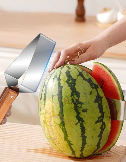 Load image into Gallery viewer, New Watermelon Splitter Watermelon Cutting Artifact 430 Stainless Steel Cutting Piece Splitter Household Melon Triangle Cutting Knife Fruit Knife Kitchen Gadgets
