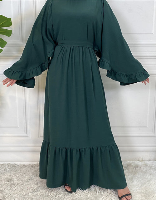 Load image into Gallery viewer, Fashionable Women&#39;s Solid Color Patchwork Muslim Dress
