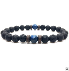 Load image into Gallery viewer, Personality Men&#39;s Black Volcanic Stone Bracelet
