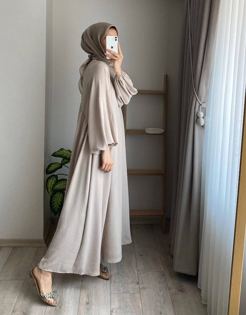 Load image into Gallery viewer, New Muslim Women&#39;s Wear Solid Color Elegant Fashion Loose Pullover Dress
