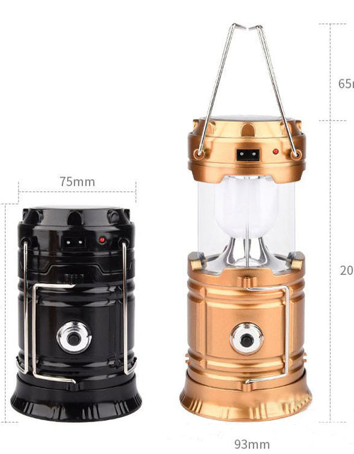 Load image into Gallery viewer, new solar charging type multifunctional telescopic camping lantern lantern outdoor camping tent lamp
