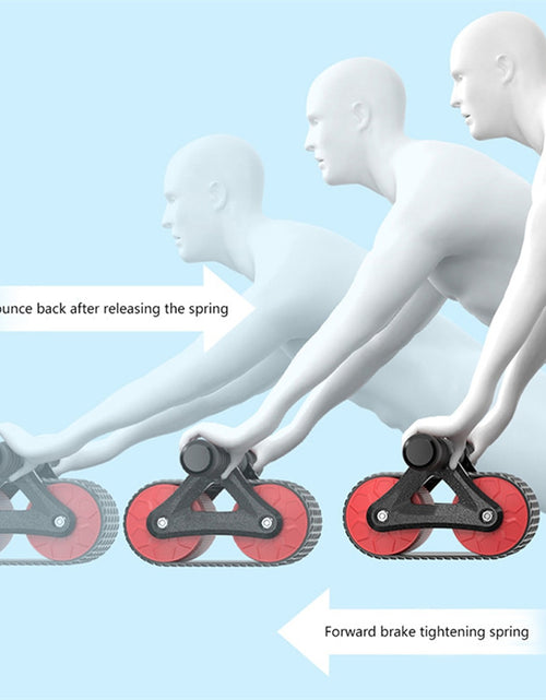 Load image into Gallery viewer, Double Wheel Abdominal Exerciser Women Men Automatic Rebound Ab Wheel Roller Waist Trainer Gym Sports Home Exercise Devices
