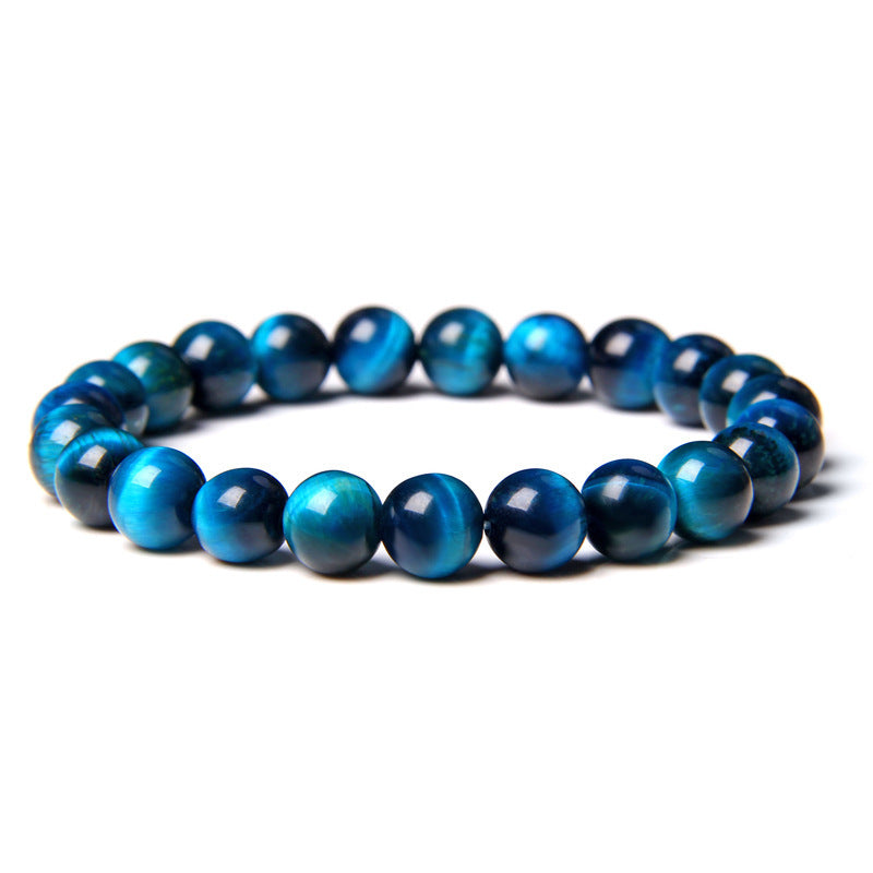 Of 8mm Semi-precious Stone Blue Tiger Stone Handmade Jewelry Couple Bracelet