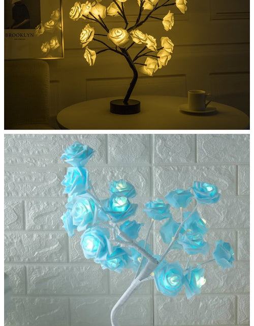 Load image into Gallery viewer, Rose Flower Lamp USB Battery Operated LED Table Lamp Bonsai Tree Night Lights Garland Bedroom Decoration Lights Home Decor
