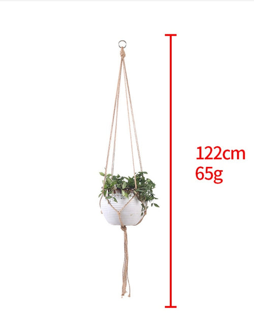 Load image into Gallery viewer, Hand-woven plant hanging basket cotton rope sling basket
