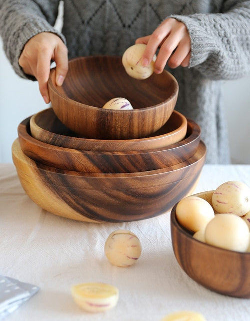 Load image into Gallery viewer, Acacia wooden bowl wooden tableware
